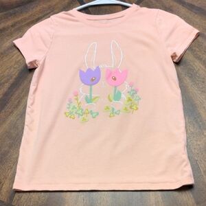 Cat & Jack Peach Bunny and Flowers Tee